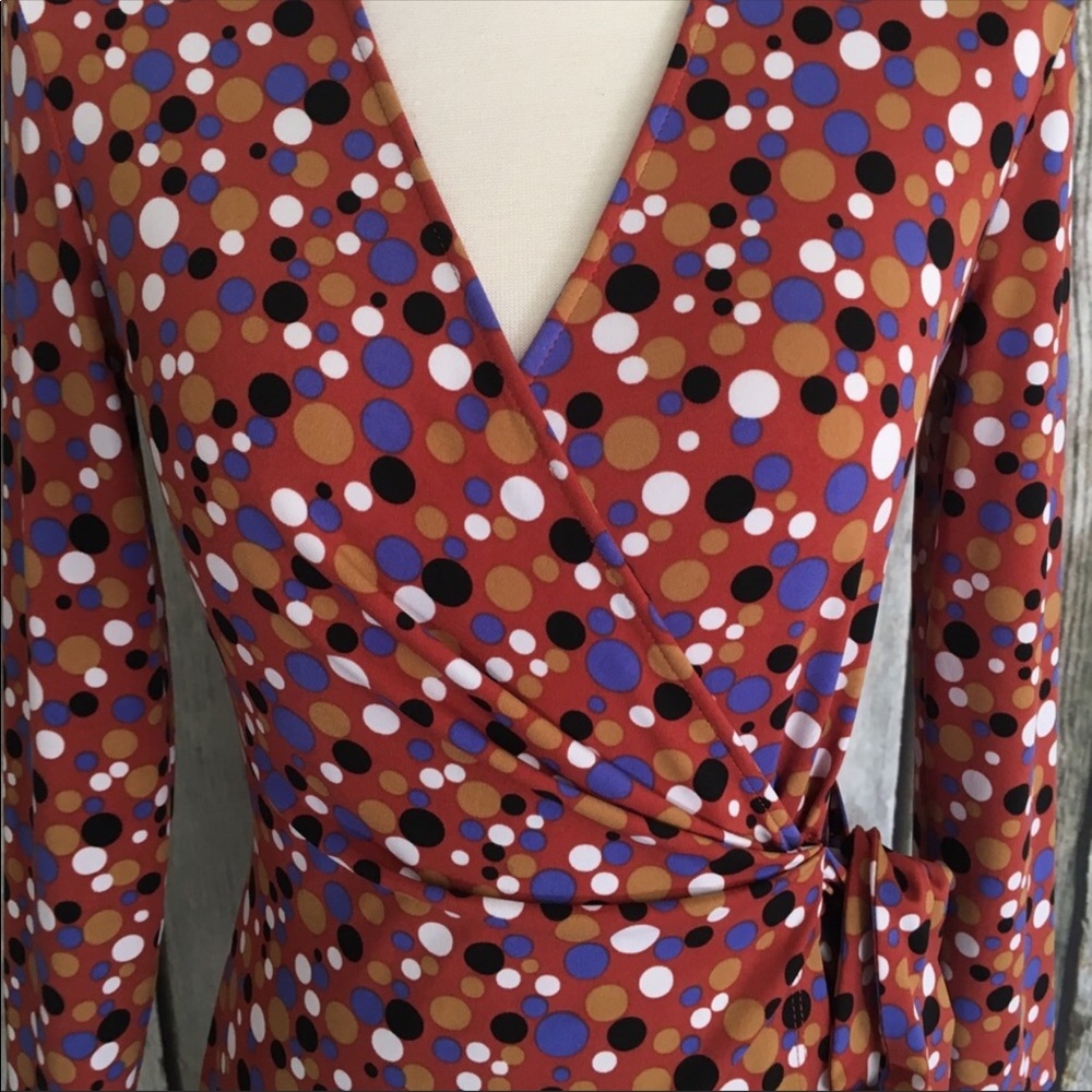 Anne Klein polka dot faux wrap dress 👗